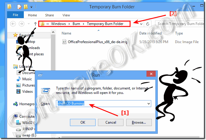 Find and open DVD or CD Burning Folder in Windows-8