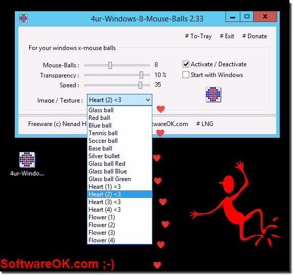 Hearts and flowers for the mouse cursor 4 Windows All!
