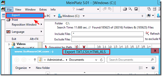 Export windows file-system structure to a file!
