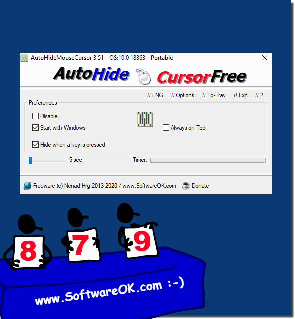 Hide system mouse pointer on MS Desktop and Server!