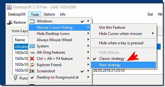 Mouse Cursor hinding in DesktopOK!