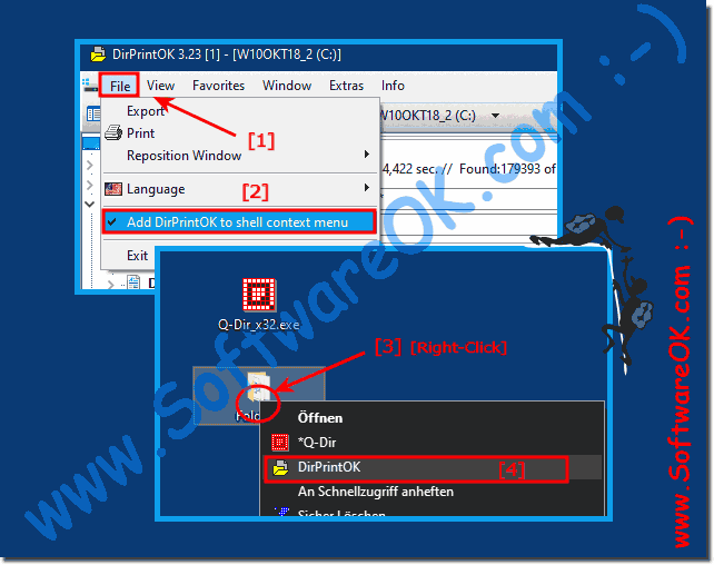 MS-Explorer context menu: Directory Printout directly!