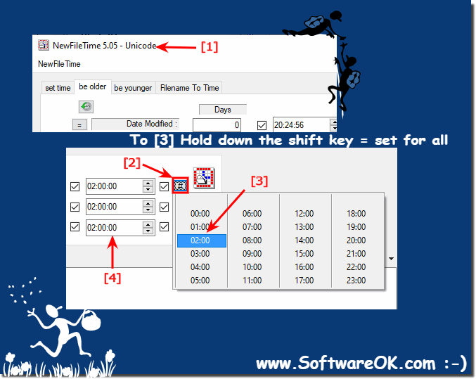Quickly set a fixed time for the file time on MS Windows OS!
