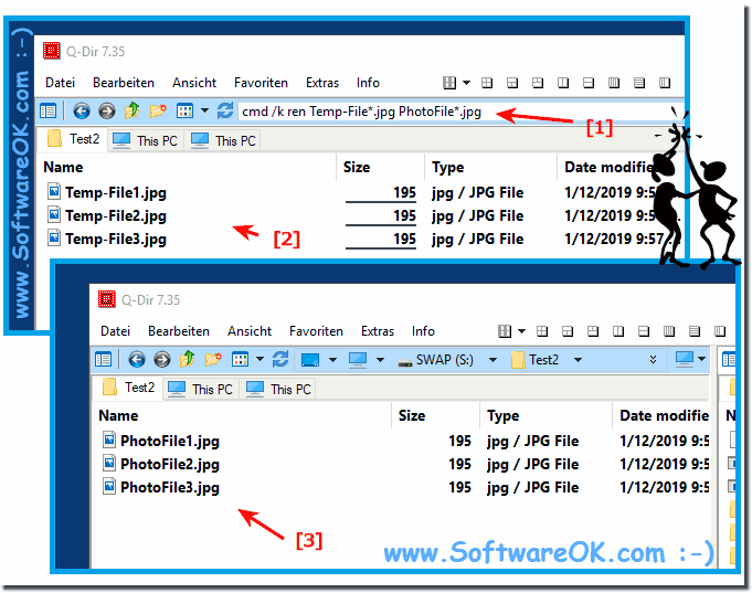 Commando Linie to Rename multiple files in the File Explorer Views!