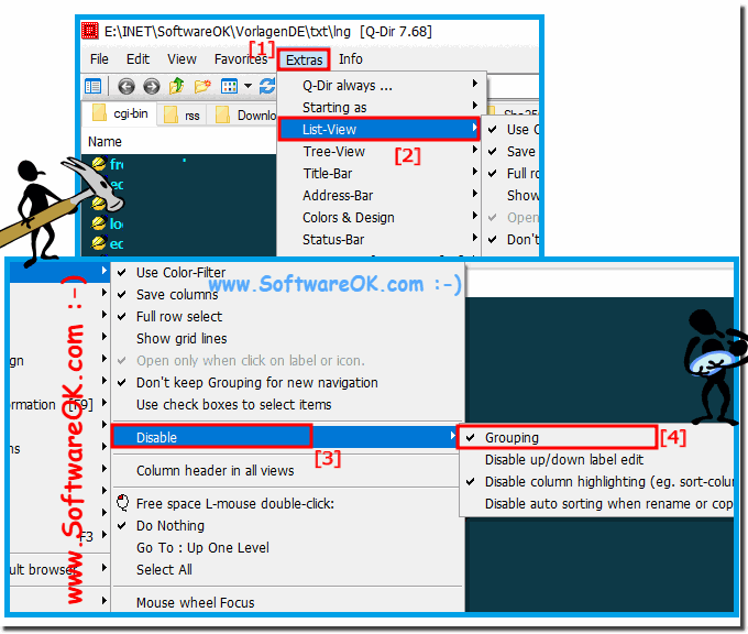 Complete Deactivation of Grouping in Explorer List Views!