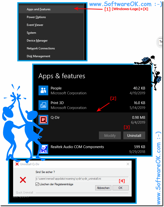 Uninstall Q-Dir from Surface Pro on Windows 10, how to? 