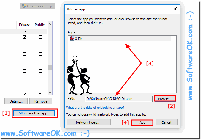 Windows-10  Quad-Explorer Q-Dir allow Firewall!