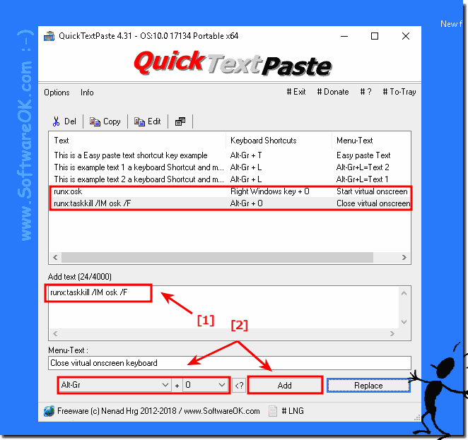 Windows Keyboard Shortcut for osk example in QTP!