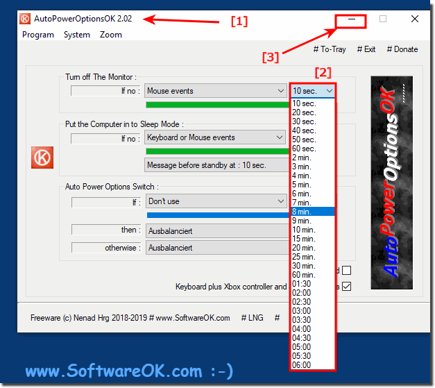 Automatically turn off monitor even without power options in Windows 10, 8.1, ...!