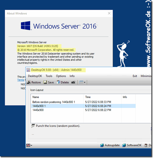 Save Desktop Icons on MS Server 2019, 2016, ...!