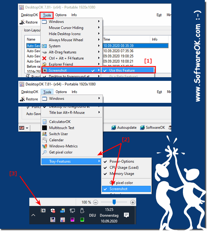 Tools - Tray Features - Screenshot info!