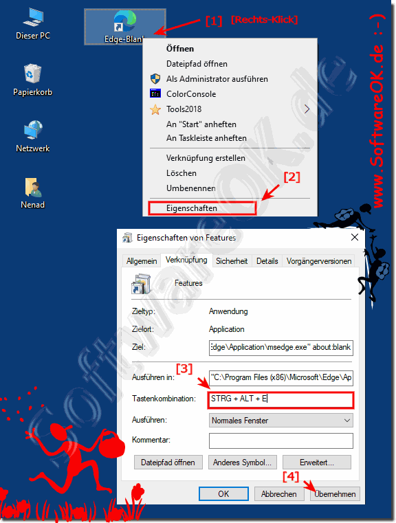 New window shortcut key with empty page! 