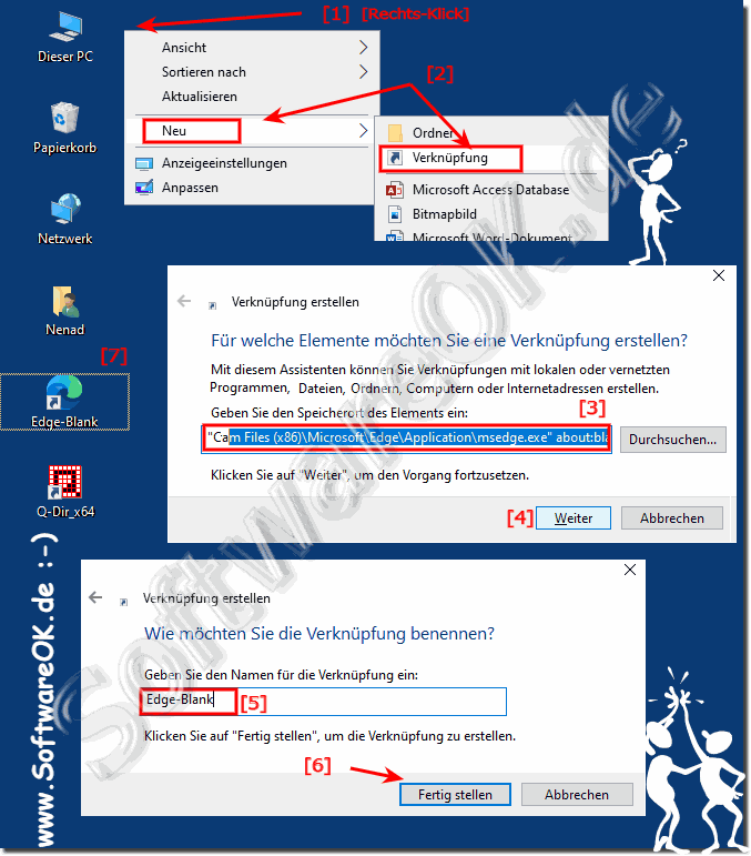 New window shortcut key with empty page MS Start Edge!