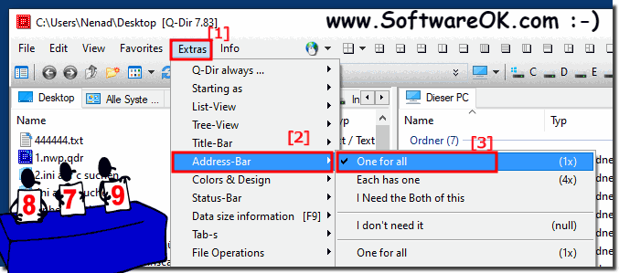 Activate the Quad-Explorer top address bar for Windows!