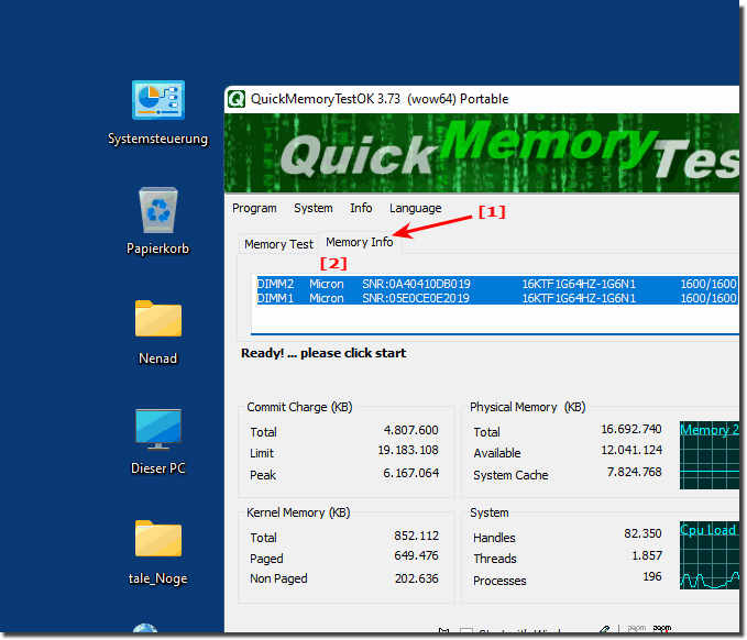 Quick info on RAM manufacturer and speed!