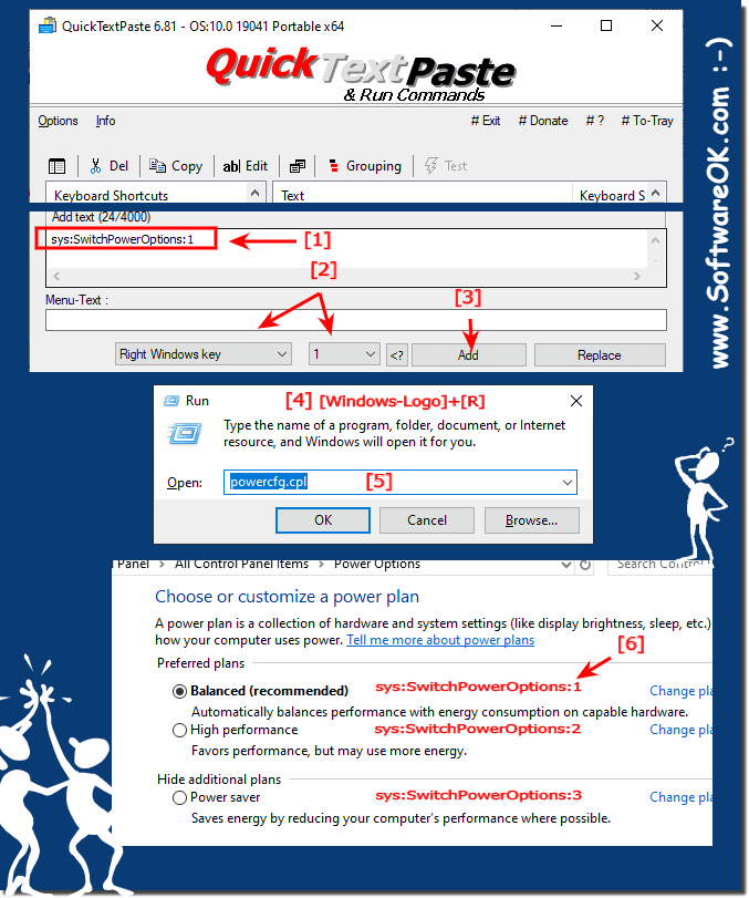 Switch MS Windows energy options via keyboard shortcuts!