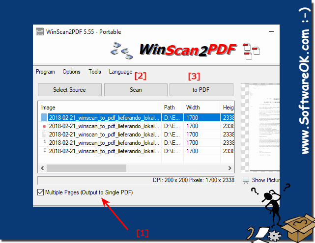 The FreeWare Software to Make easy Scans direct to PDF!
