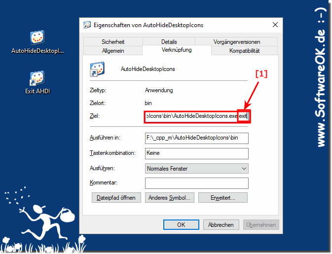 Terminate the program correctly per parameter via link!