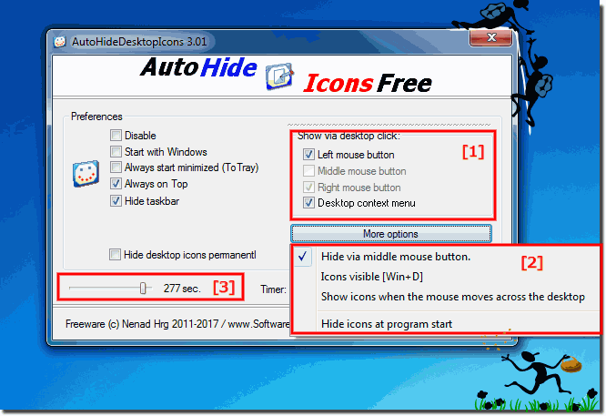 Windows Desktop icons Hide and Show by a Klick!