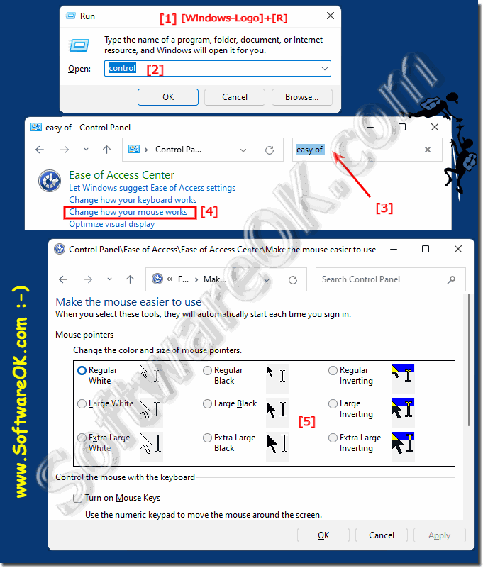 Change the Mouse pointers size on Windows 11, 10, ...!
