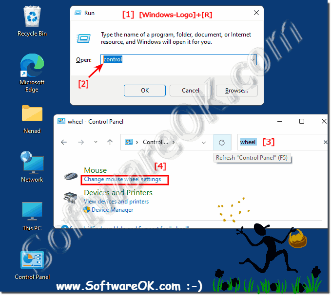 Find the mouse wheel settings in all MS Windows OS!