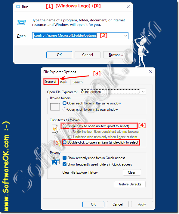 Help, with a click of the mouse the MS Windows files are opened!