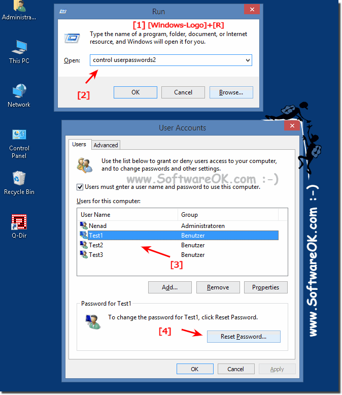 Reset the Windows 10, 8.1 password!