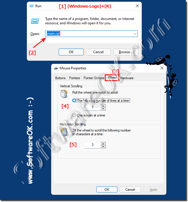 The mouse wheel settings Windows 11, 10, ... etc!