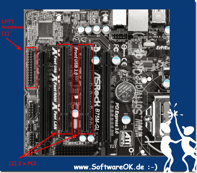 Printer connection LPT1 parallel port AND PCI slot!