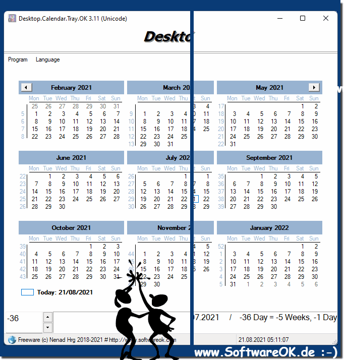 Use the desktop calendar under Windows 11!