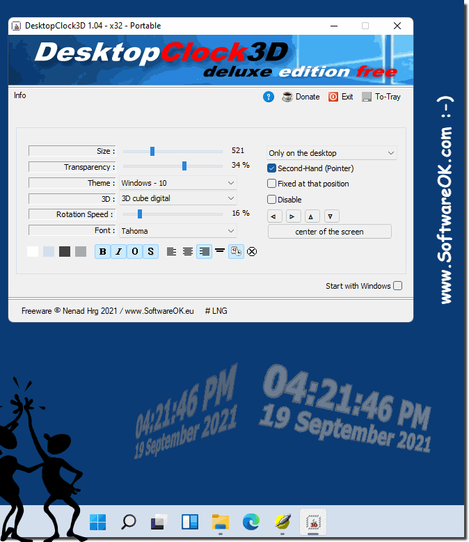 Use the 3D desktop clock on Windows 11!
