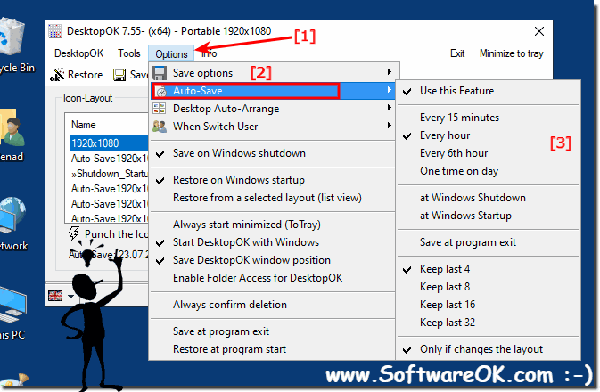 Activate Auto-Save Windows Desktop-Symbols!