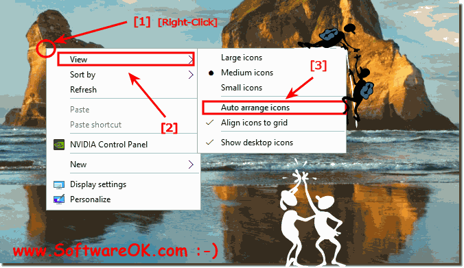 Desktop Icons auto arrange Problem in DesktopOK!