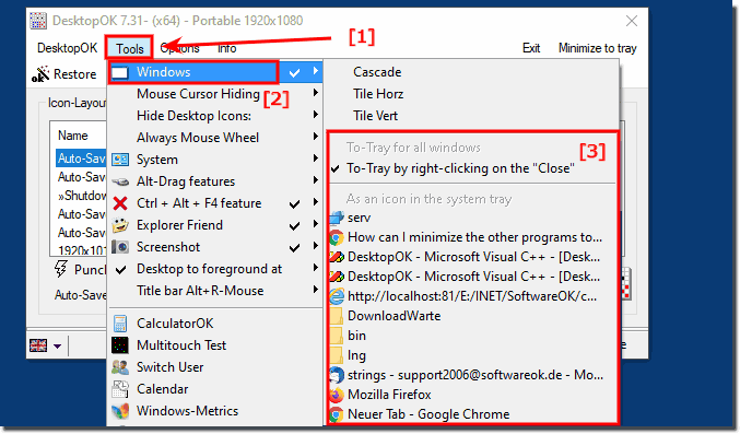 Minimize programs to tray, via RIGHT-CLICK on Close Button!