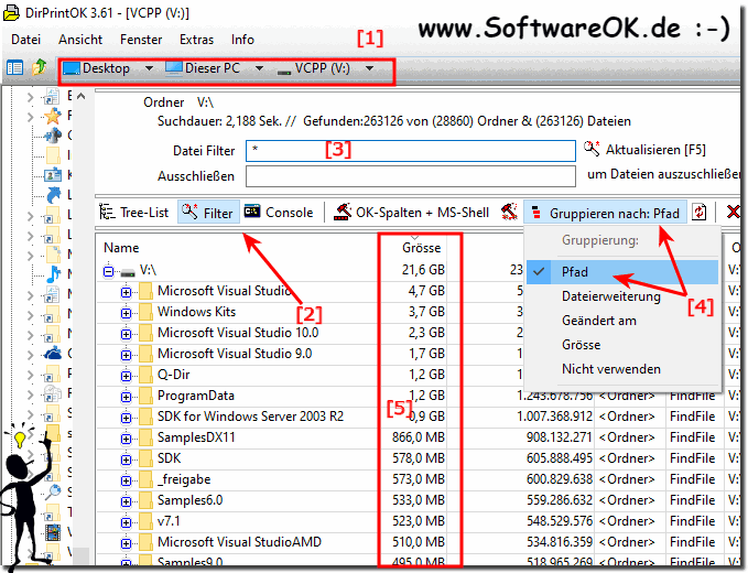 vindruer immunisering Fordi Show folder size and print directory content in MS Windows all OS