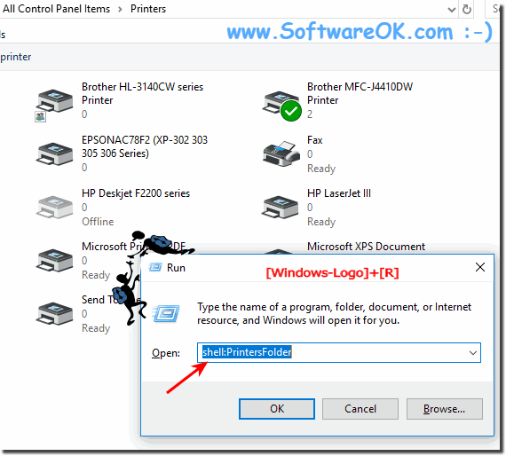 Printer folder on all MS-OS for a correct directory printout!