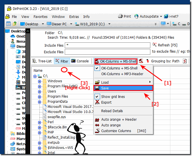 Save the columns for the explorer folder print out!