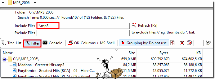 filter certain file types in the folder before print!