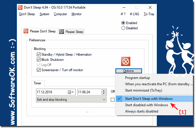Remove DontSleep from Windows-10 Autostart!