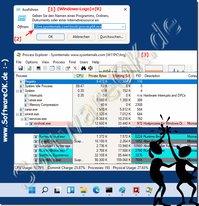 Example of the Process Explorer on Windows 11!