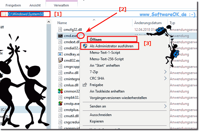 Start the cmd,exe as an executable file!