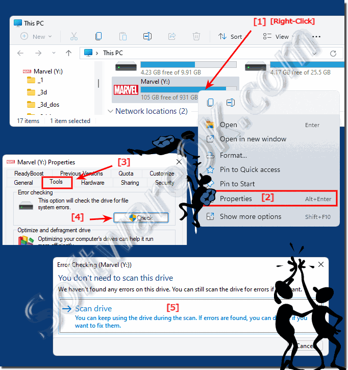 Scan the external hard drive for system errors!