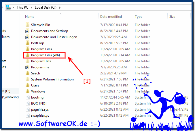 The x86 programs folder on MS Windows x64 OS!