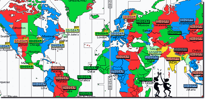 The time zones!