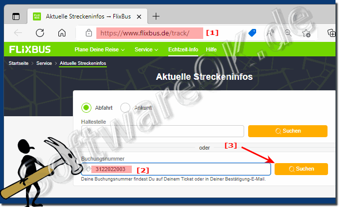 Flixbus position tracking via tracking function!