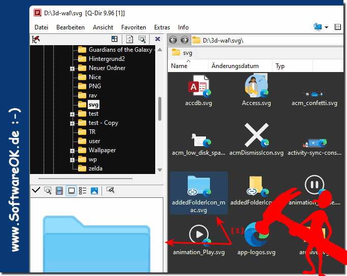 SVG thumbnails and previews in Quad Explorer Q-Dir!