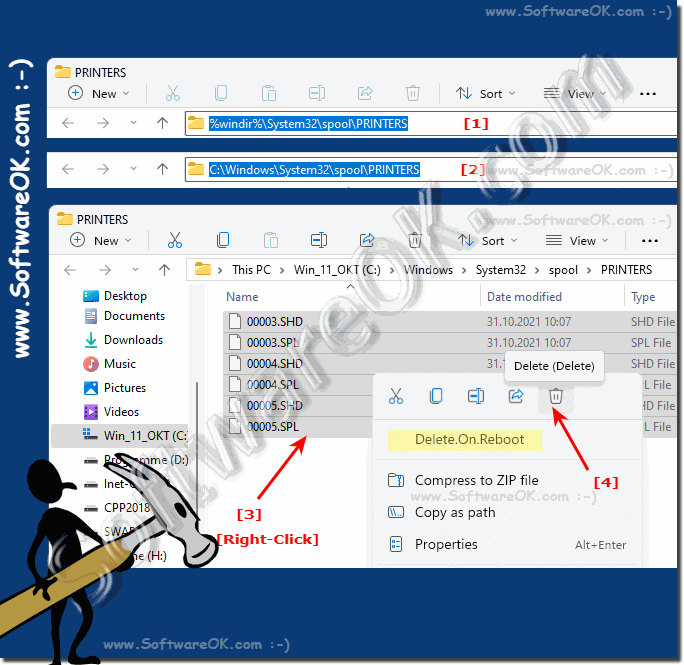 The Windows printer queue folder!