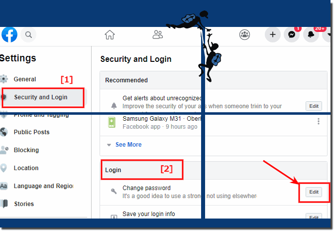 Change the username and password (password) at facebook.com?