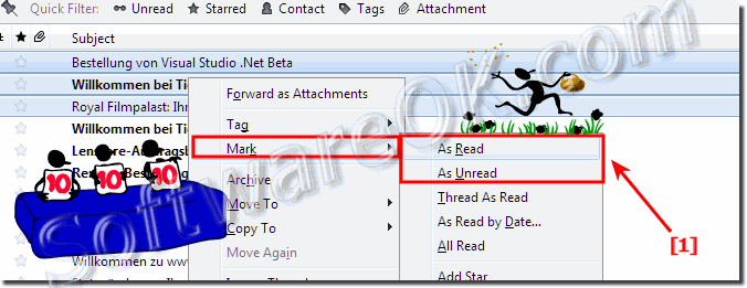 Change the status of E-mails as read or unread in Thunderbird!