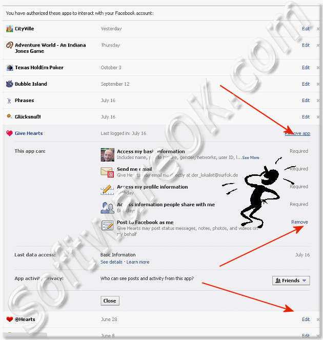 Delete or Remove Applications on Facebook.com